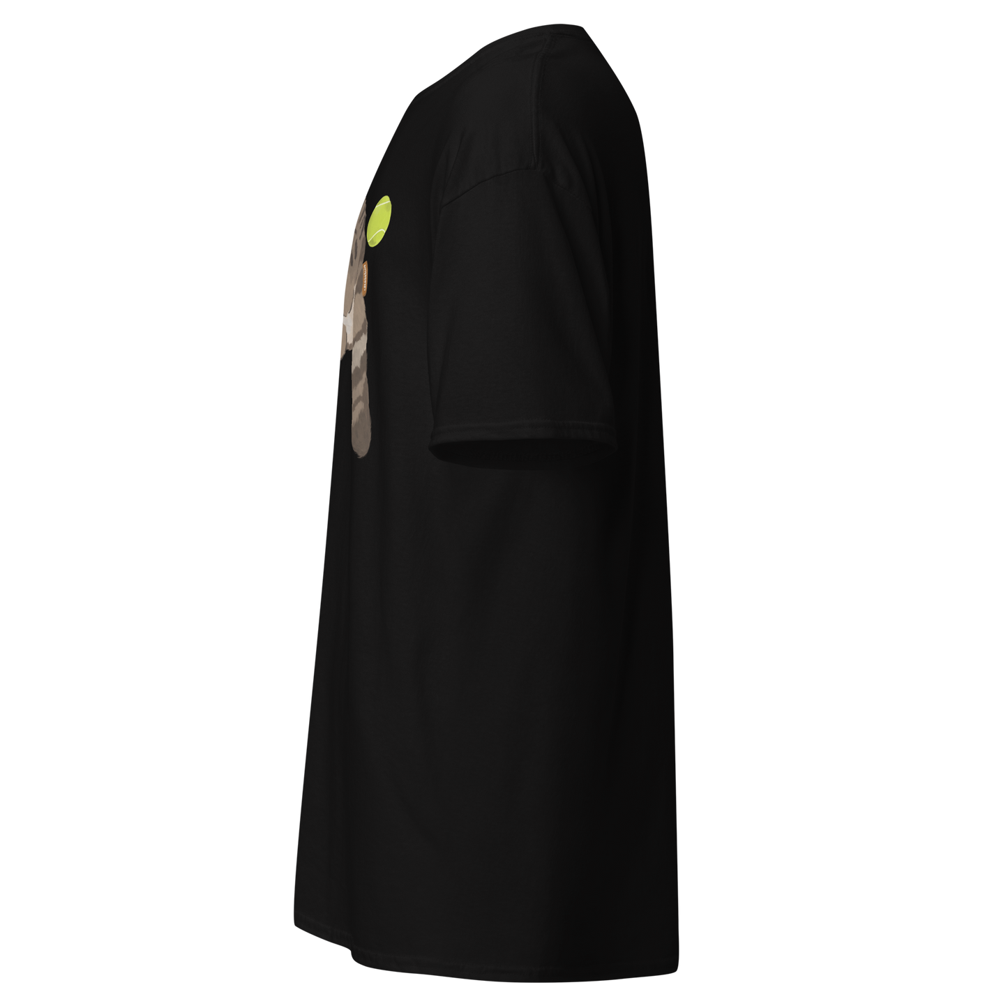 black color cat tennis printed tee — casual sport look