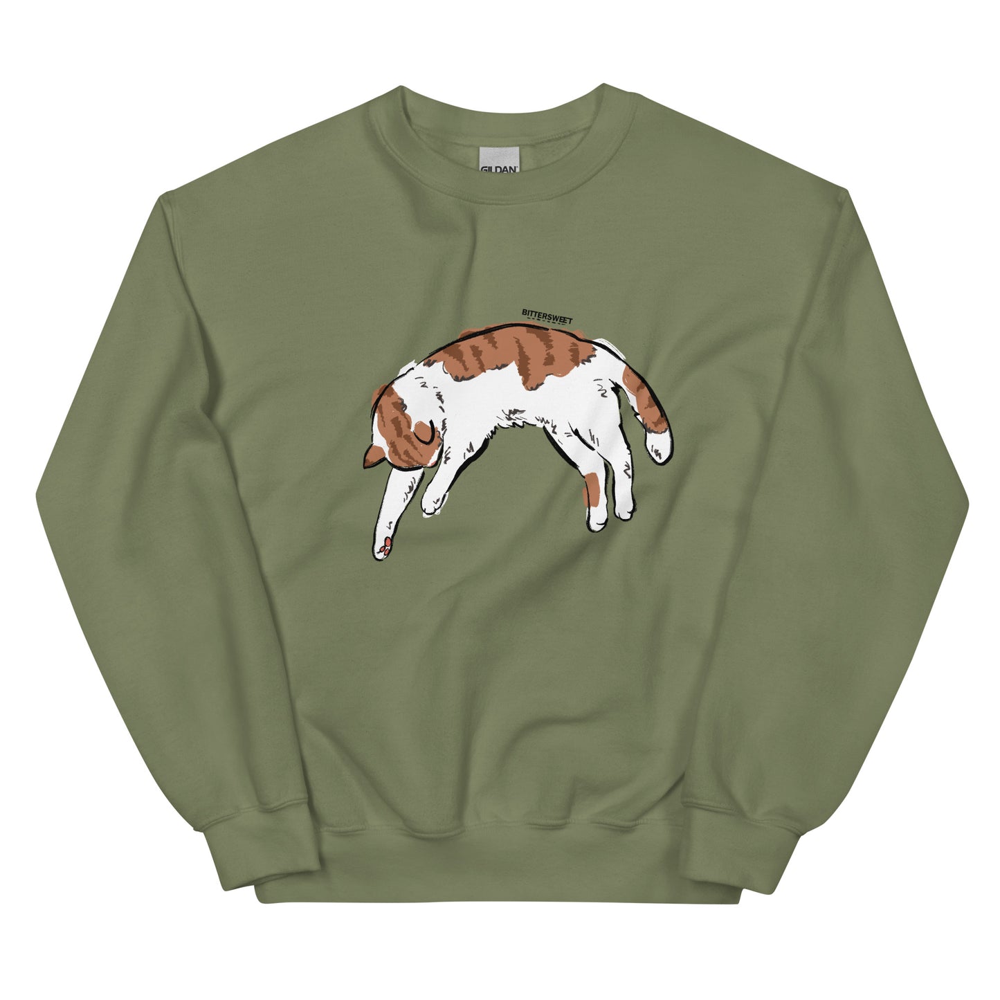sleepy day cat graphic sweatshirt