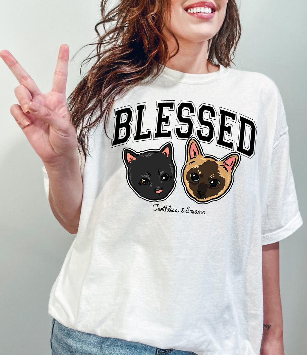 Customized pet portraits T-shirt, cartoon graphic portrait