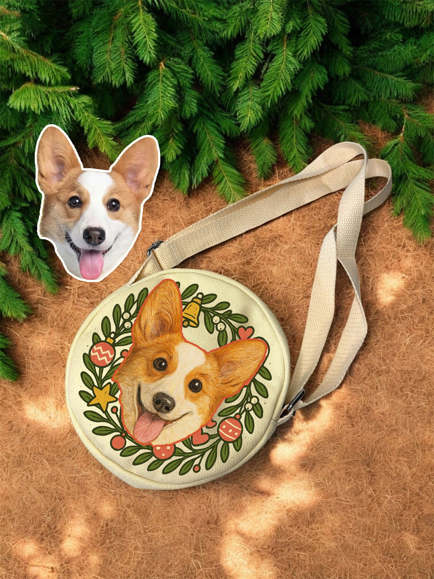 Personalized cat portrait canvas tote – handmade Christmas pet gift by Bittersweet Illustration