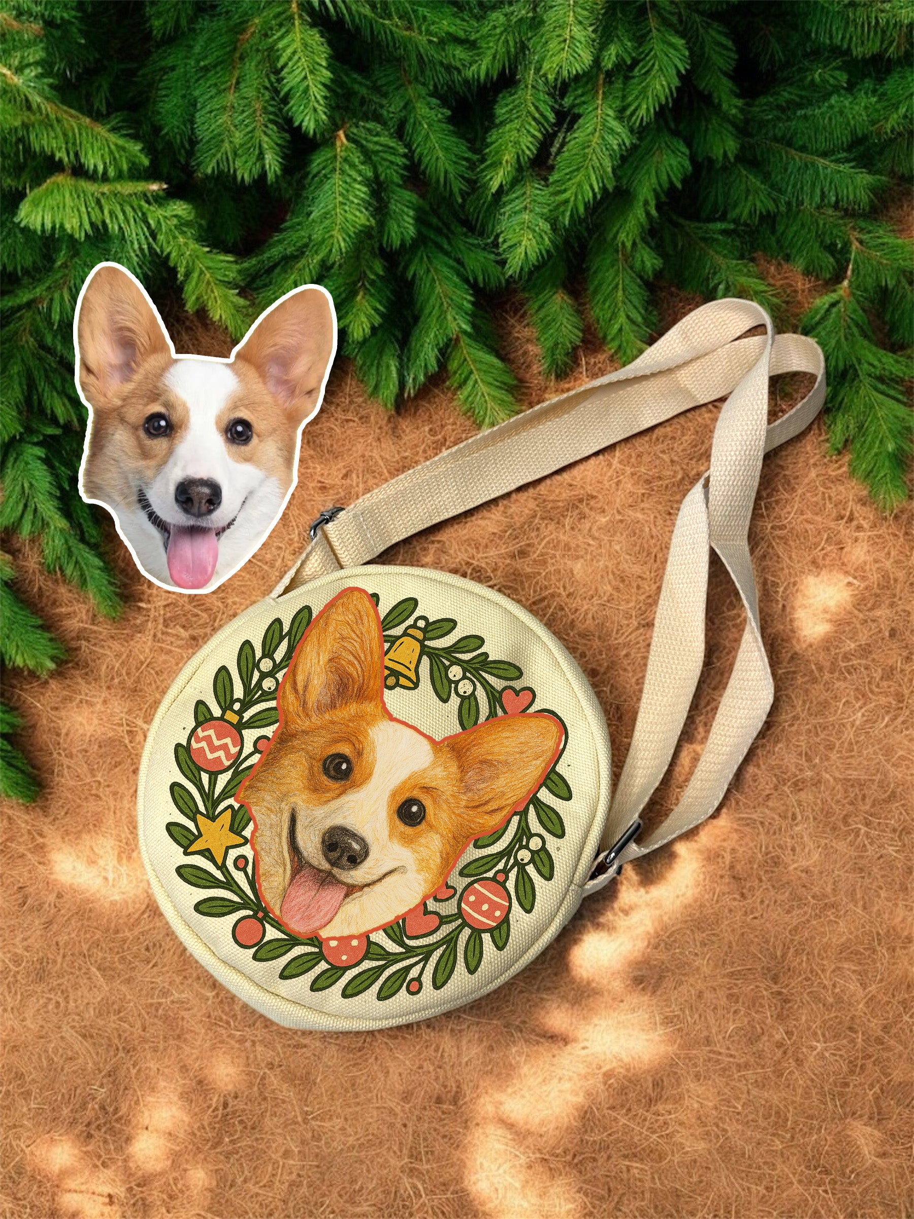 Personalized cat portrait canvas tote – handmade Christmas pet gift by Bittersweet Illustration