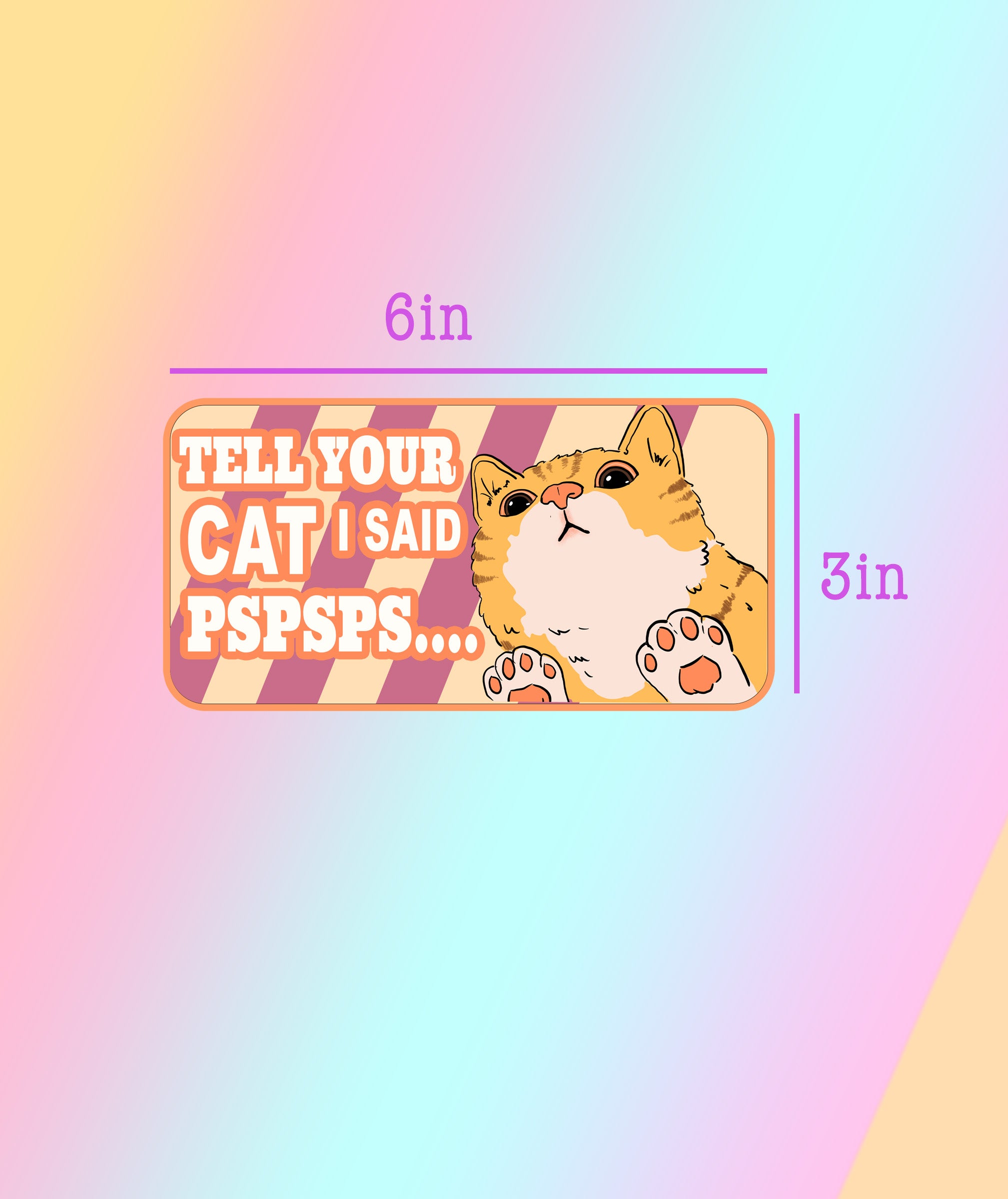 Funny Cat Car Sticker – Waterproof Removable Car Decal