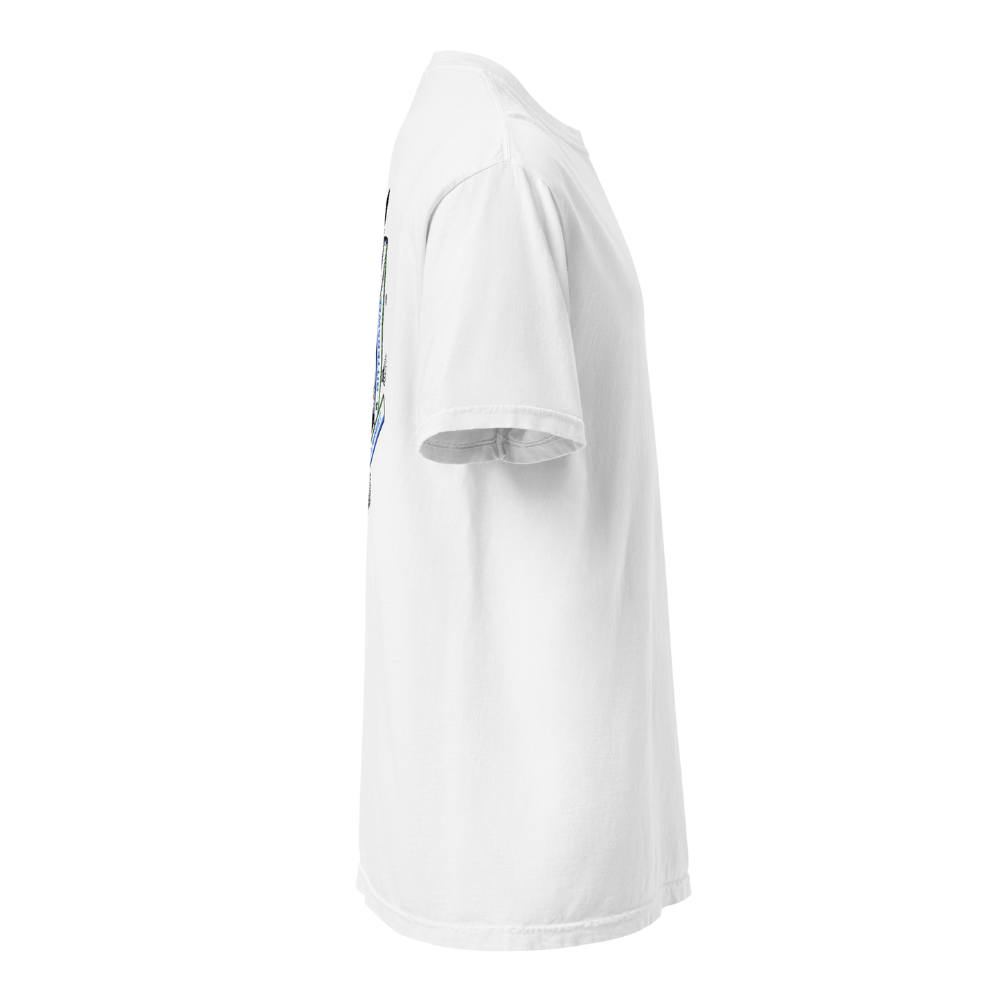 Right side view of Bittersweet funny cat badminton t-shirt, cool casual printed tee for everyday wear.