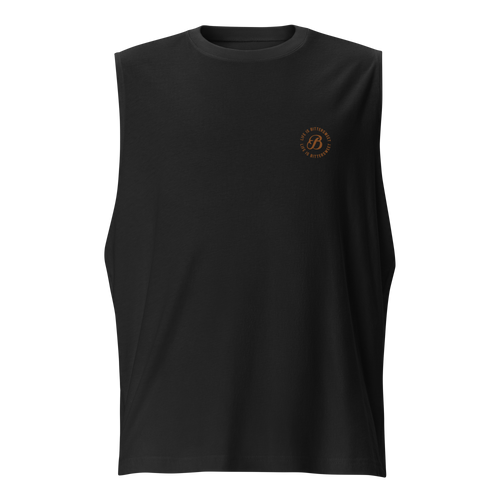 front view unisex muscle tank top for workouts