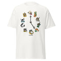 Front view of Cat O’Clock graphic tee in black — Bittersweet Illustration