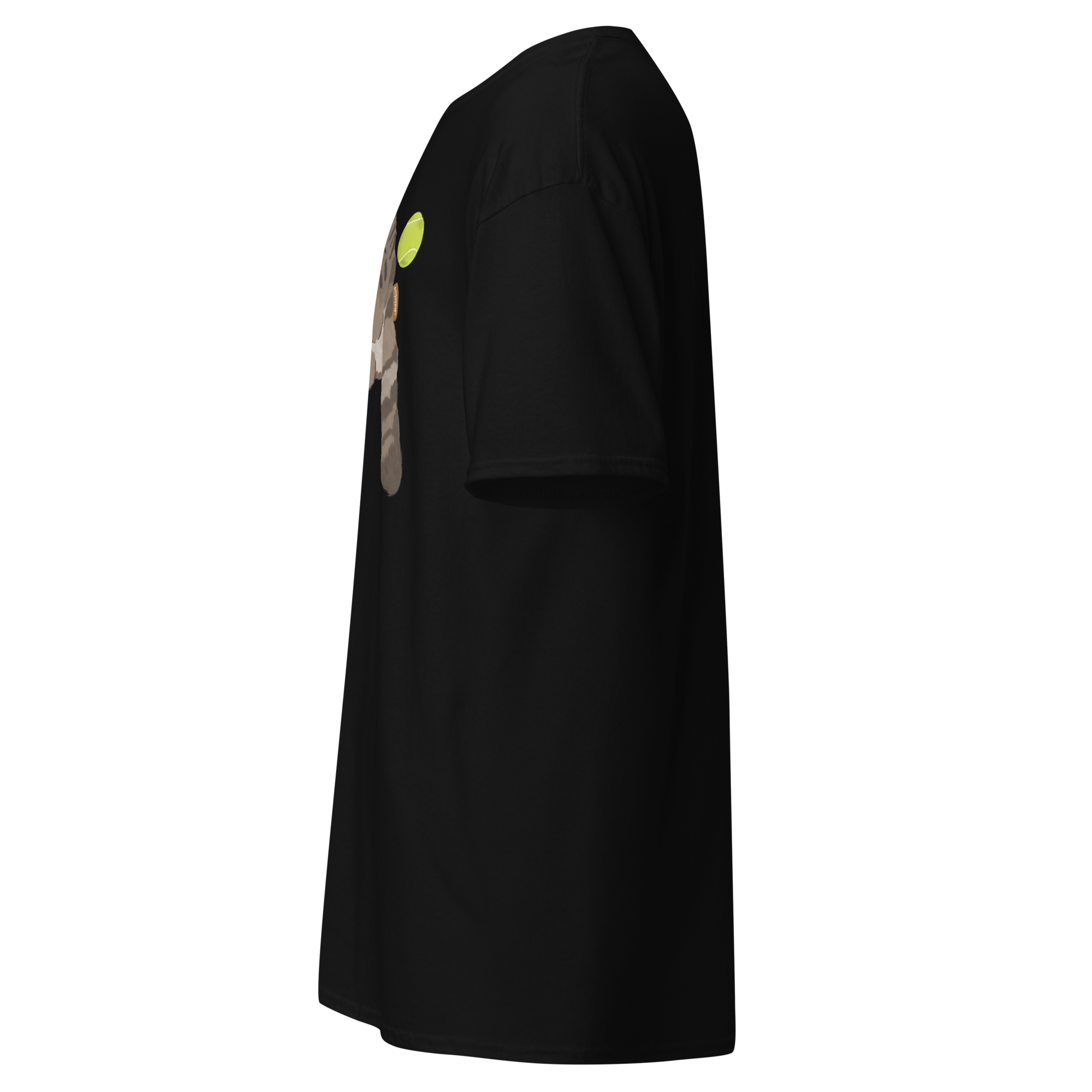 black color cat tennis printed tee — casual sport look