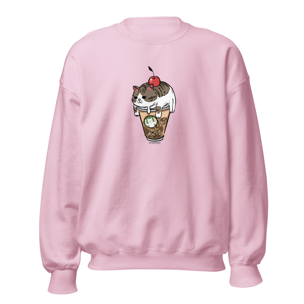 Pink Coffee Day oversized heavyweight sweatshirt — cozy graphic sweater