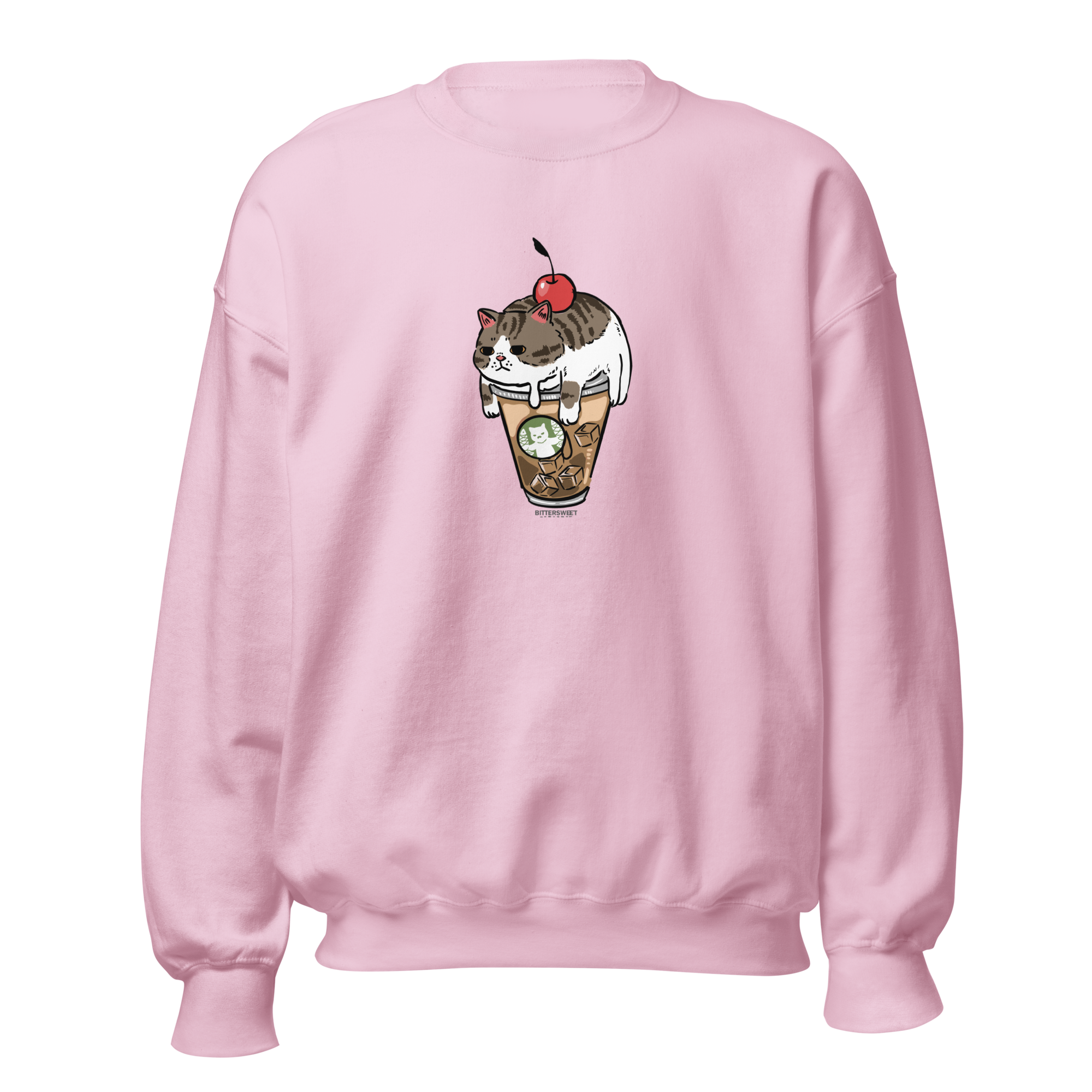 Pink Coffee Day oversized heavyweight sweatshirt — cozy graphic sweater