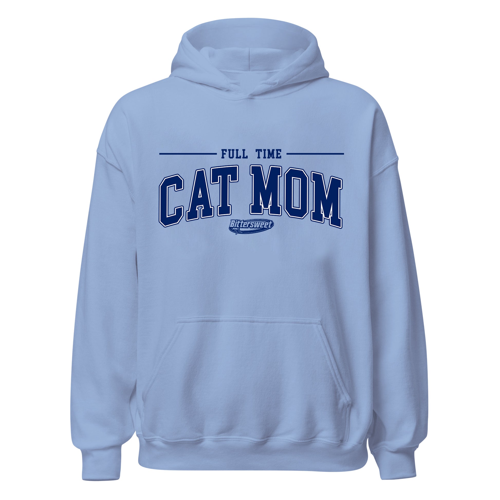 Dusty Blue Cat Dad Hoodie – Graphic Pullover by Bittersweet Illustration