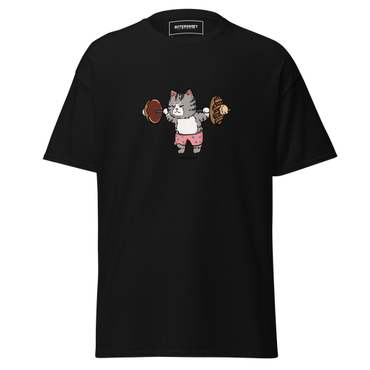 Funny cat graphic heavyweight Gym T-shirt