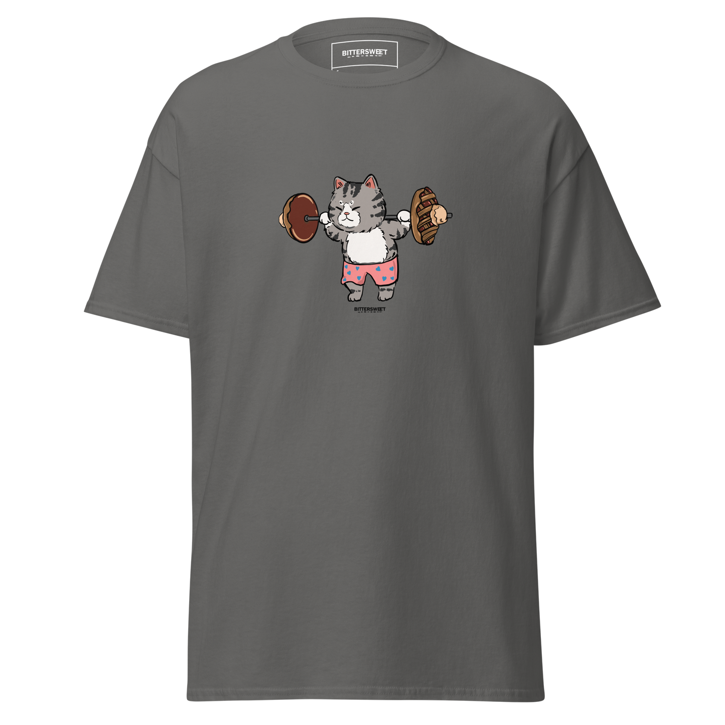 Funny cat graphic heavyweight Gym T-shirt