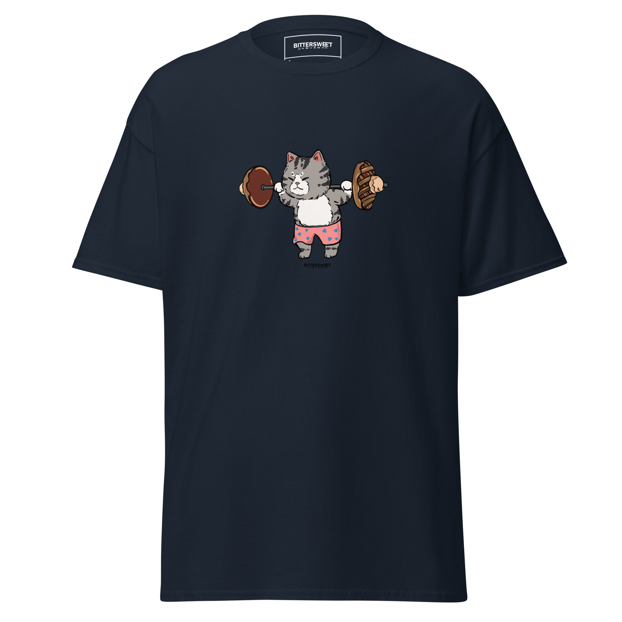 Funny cat graphic heavyweight Gym T-shirt