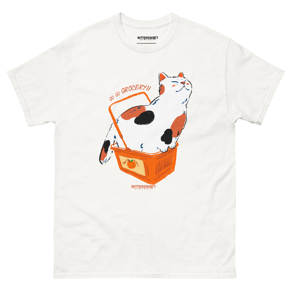 Funny cat graphic heavyweight T-shirt