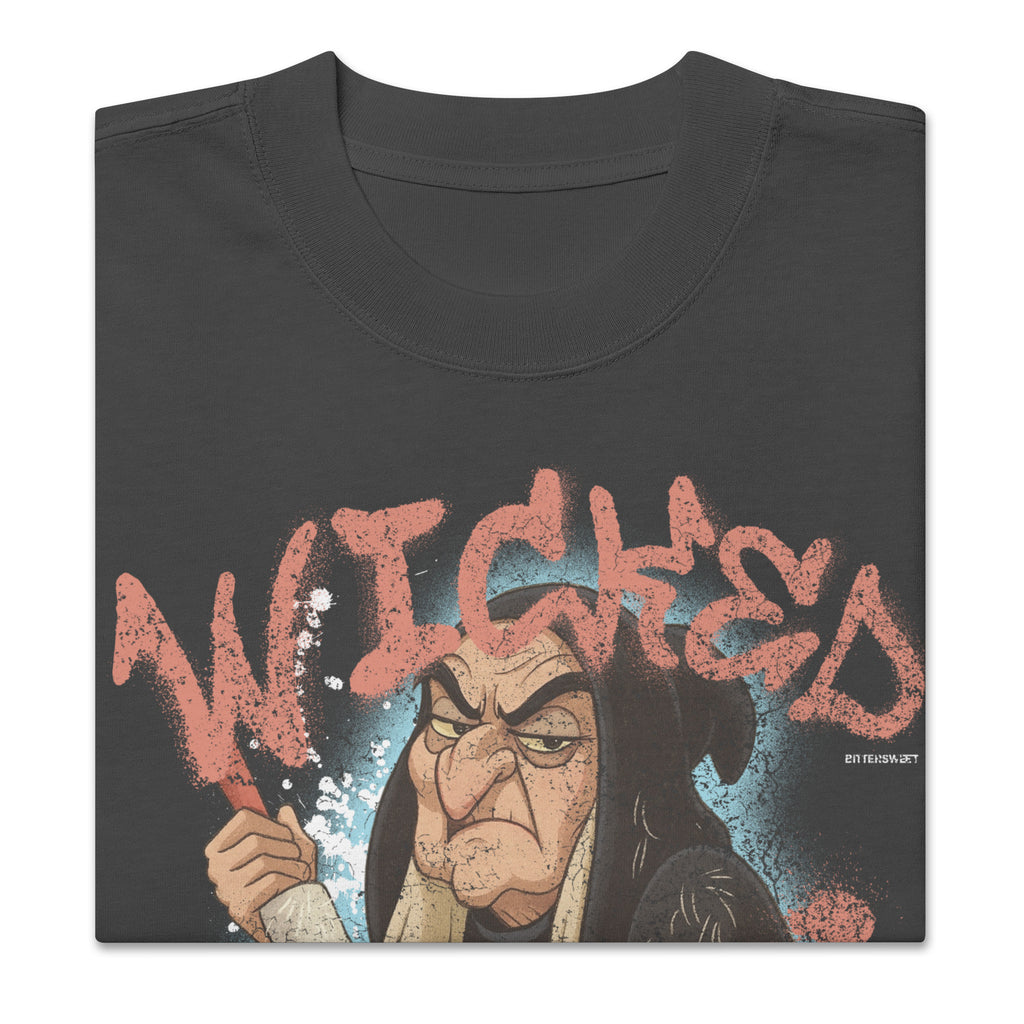 Unisex Wicked Witch Cat Halloween Oversized Graphic Tee
