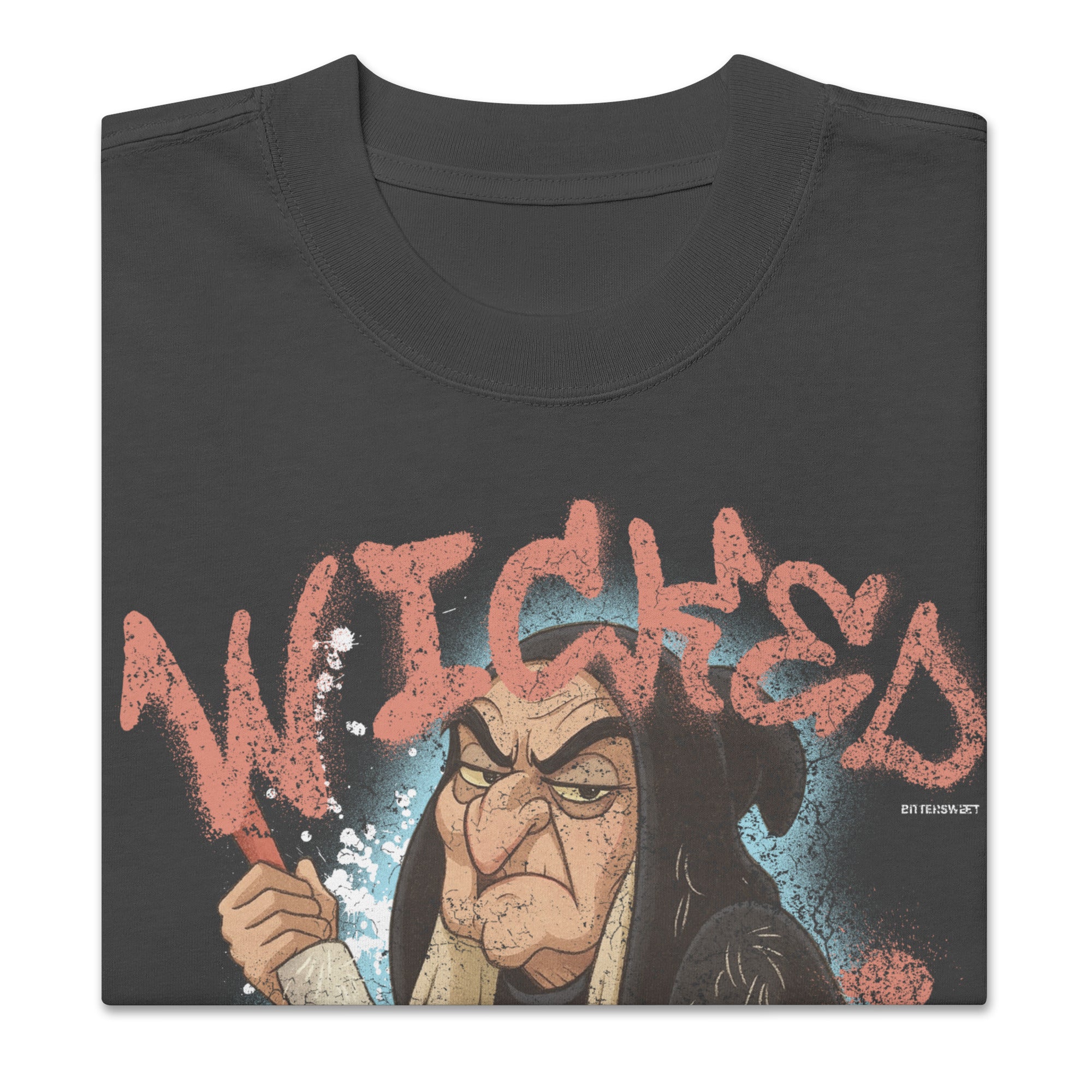 Unisex Wicked Witch Cat Halloween Oversized Graphic Tee