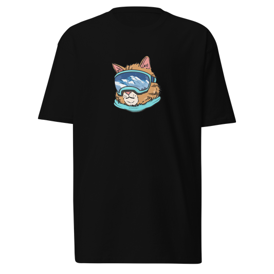 Snow ski heavy weight，funny cat graphic tees