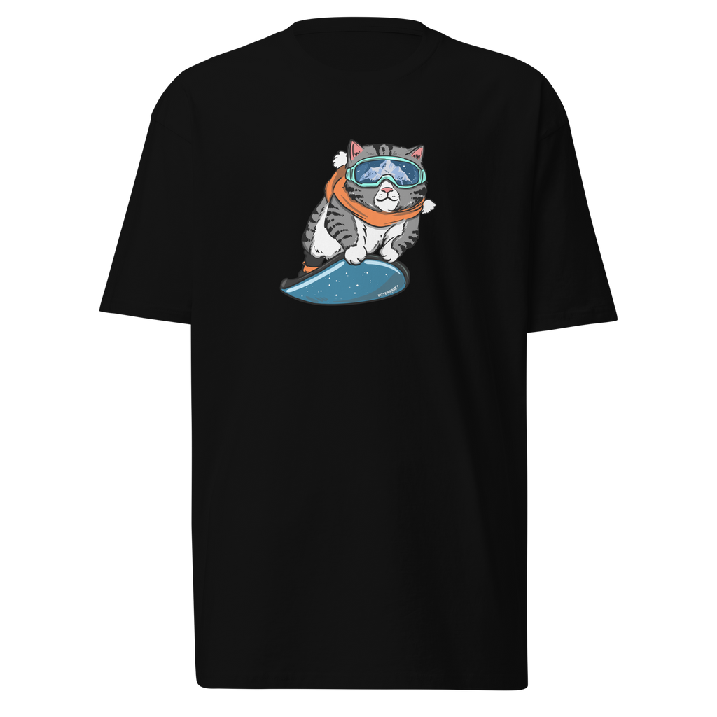 Snow day heavy weight，funny cat graphic tees