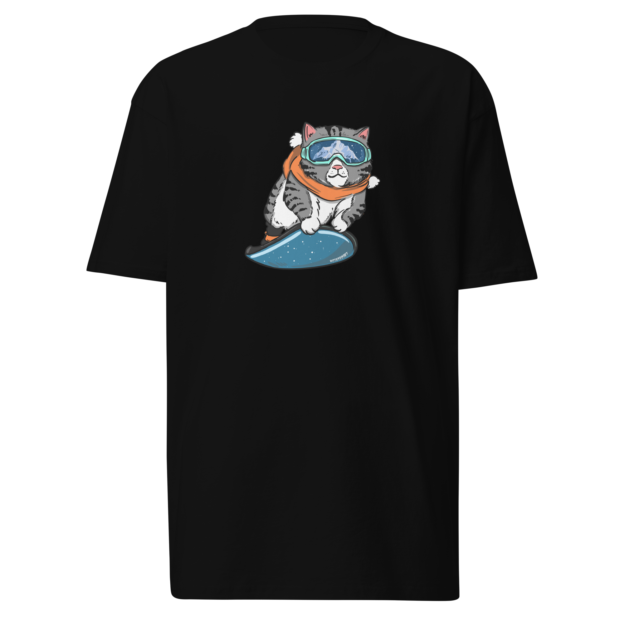 Snow day heavy weight，funny cat graphic tees*
