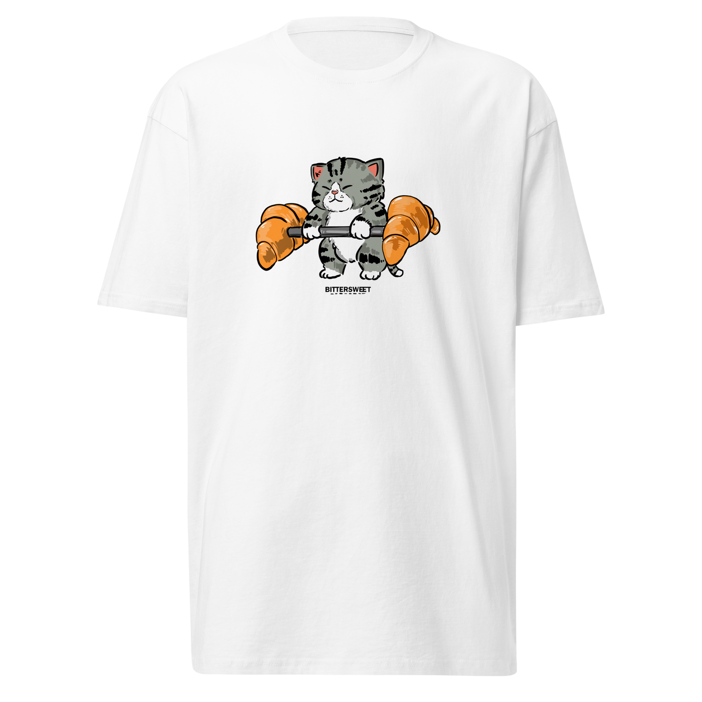 Croissant day heavy weight，funny cat graphic tees