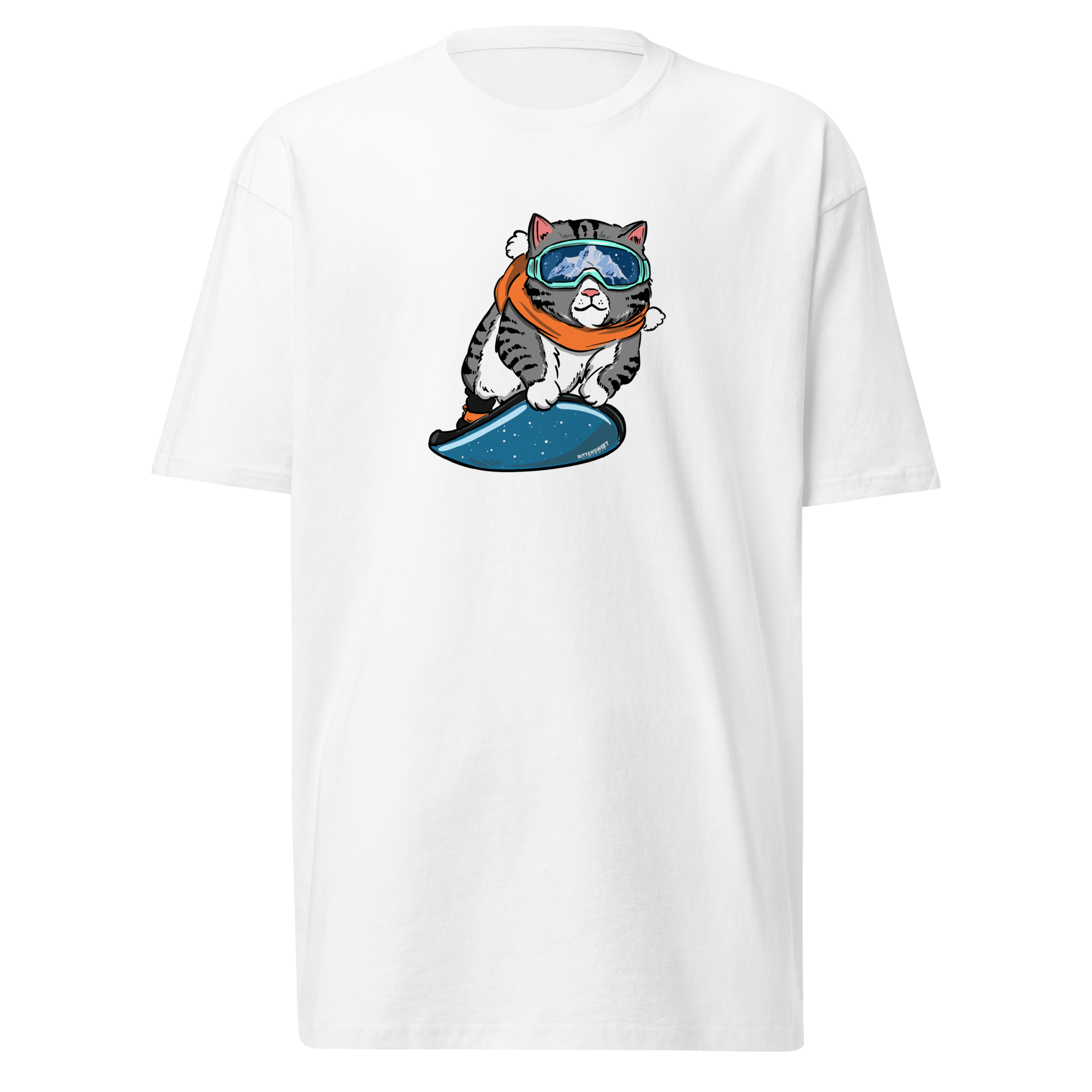 Snow day heavy weight，funny cat graphic tees*