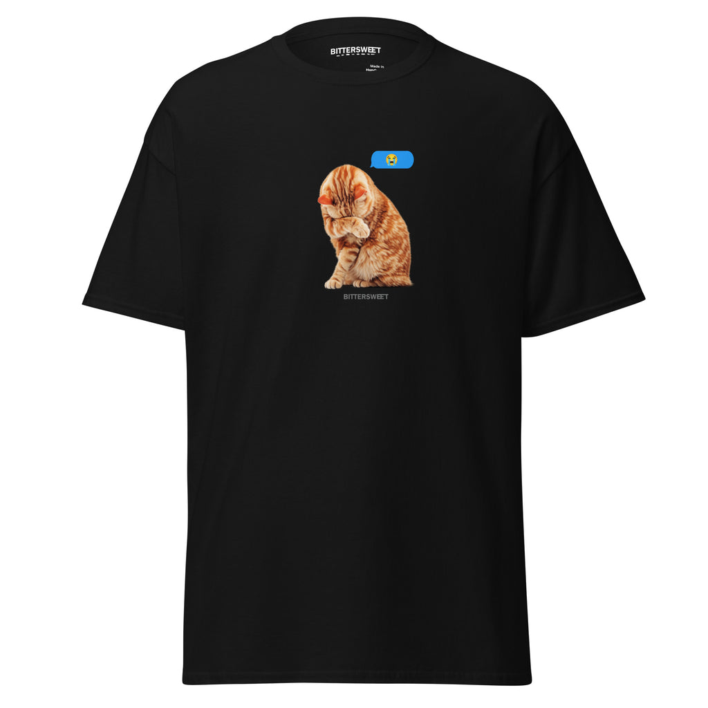 Orange Cat Crying Emoji Unisex Heavy Cotton Graphic T-Shirt