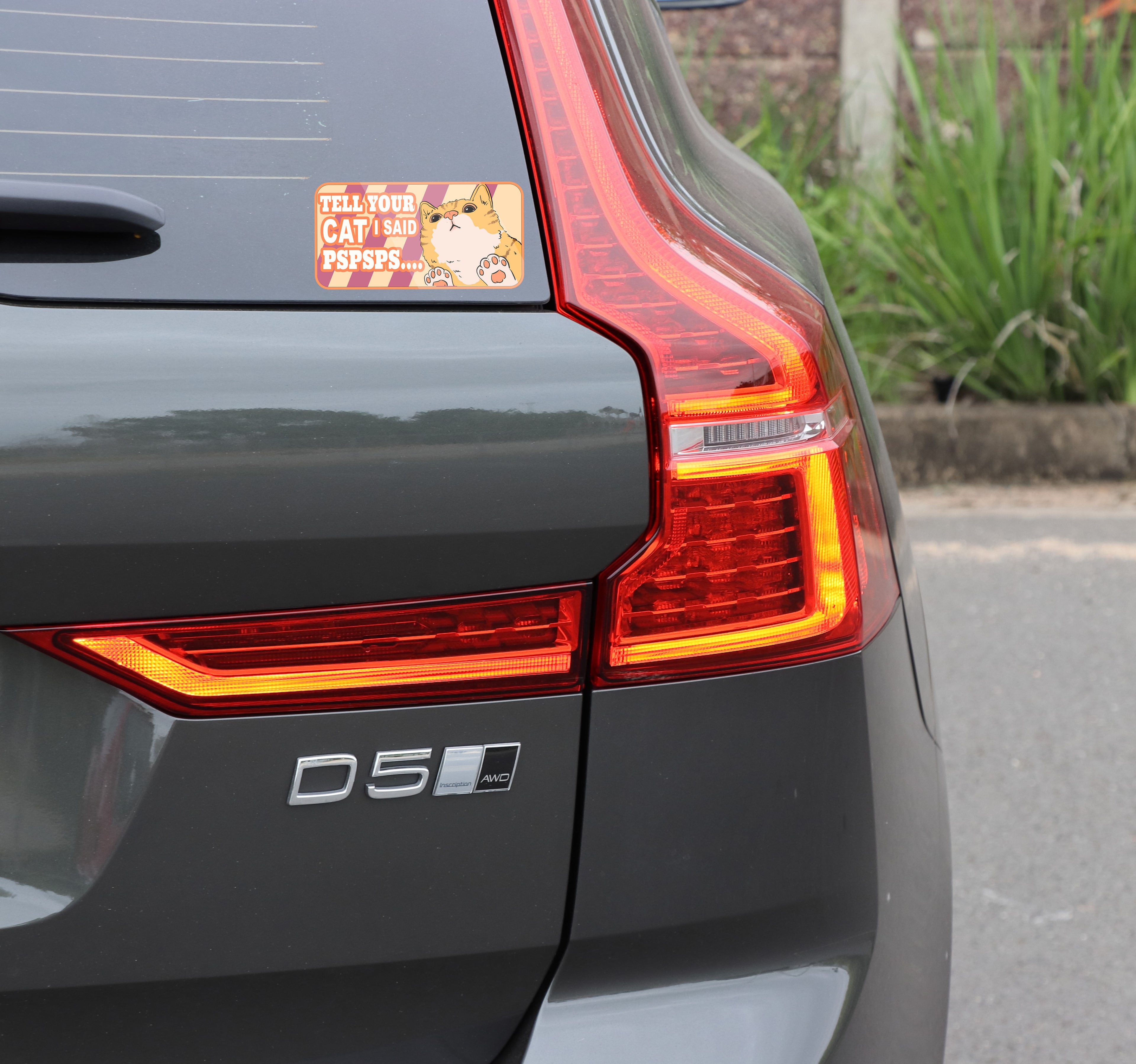 Funny Cat Car Sticker – Waterproof Removable Car Decal