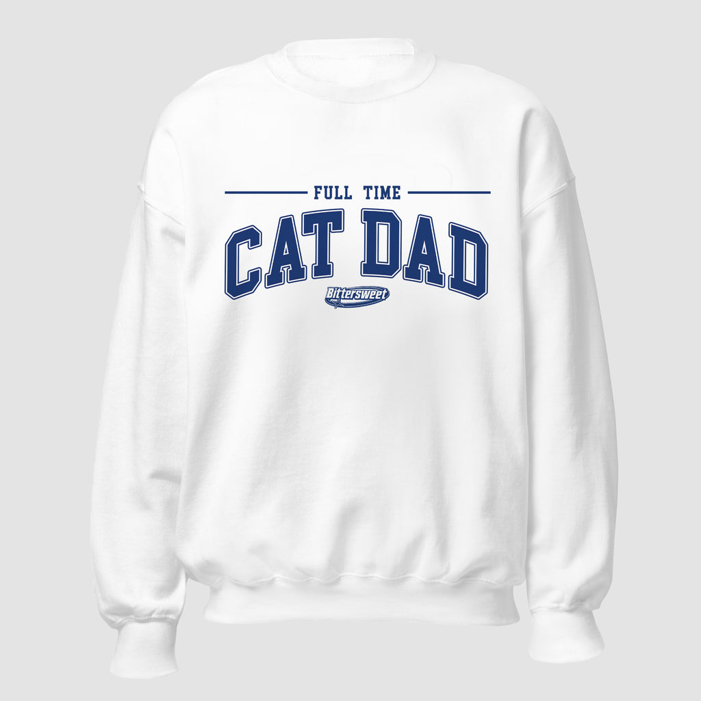 White Cat Mom Sweatshirt – Soft Cotton Graphic Pullover