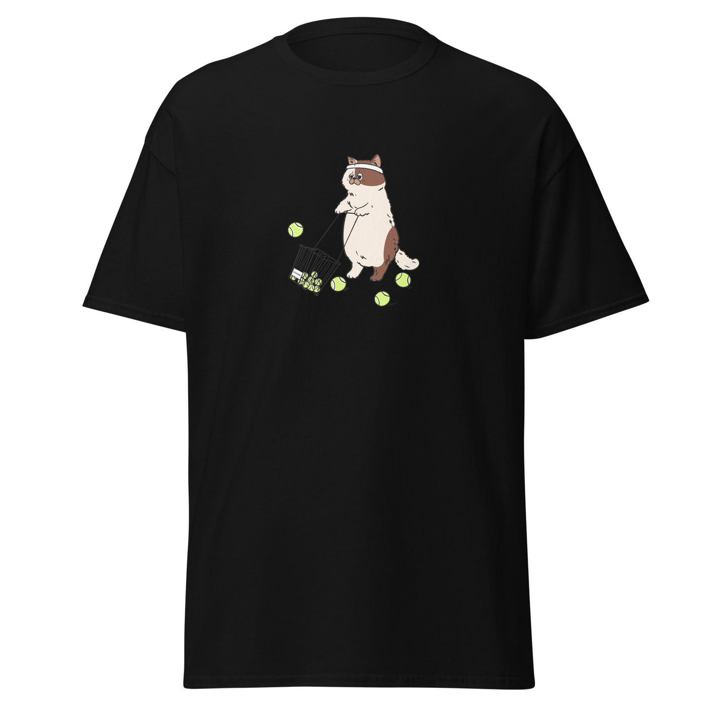 Tennis funny graphic tees, Tennis Cat graphic tee