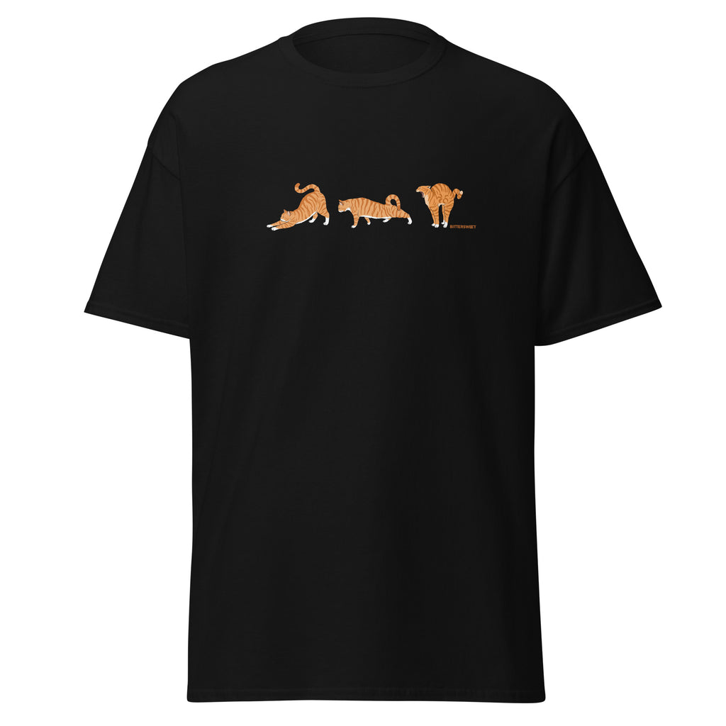Orange Cat Stretch Graphic T-Shirt – Cute Minimal Cat Lover Tee Minimal aesthetic