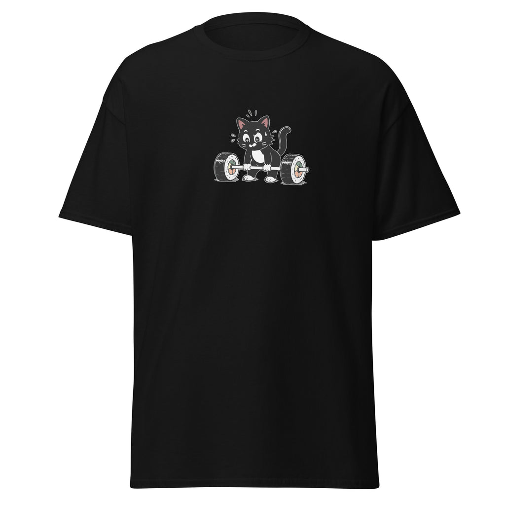Sushi Deadlift Cat Tee – Funny Kawaii Gym Cat T-Shirt