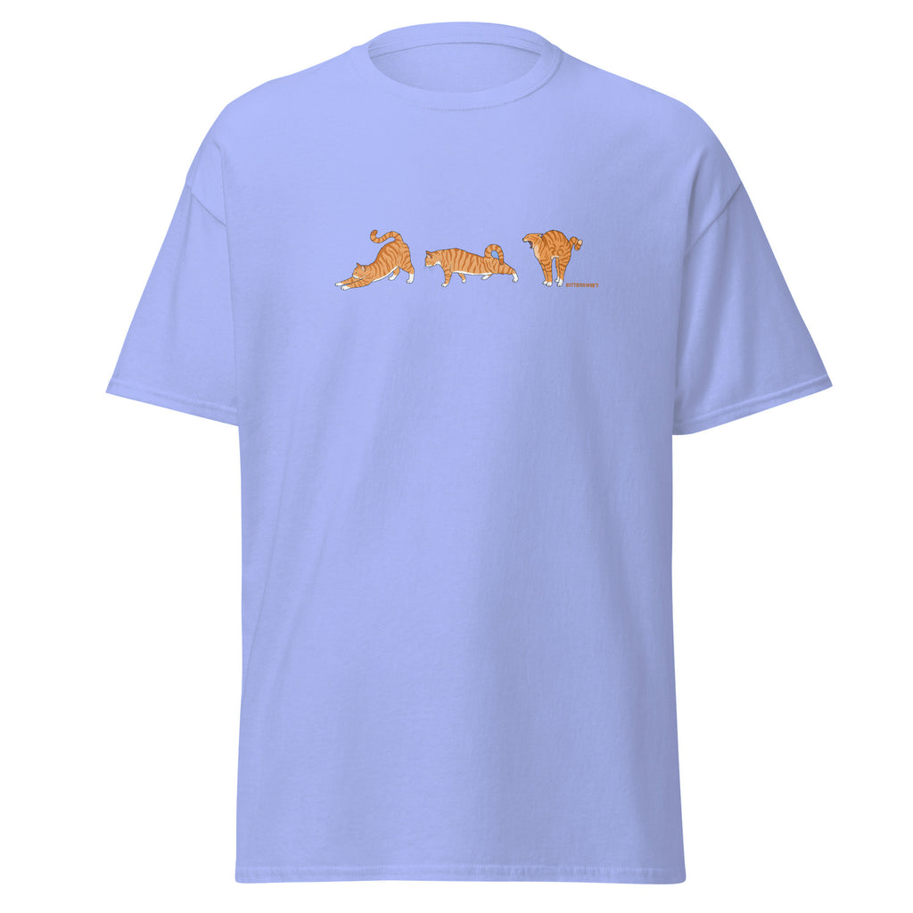 Orange Cat Stretch Graphic T-Shirt – Cute Minimal Cat Lover Tee Minimal aesthetic