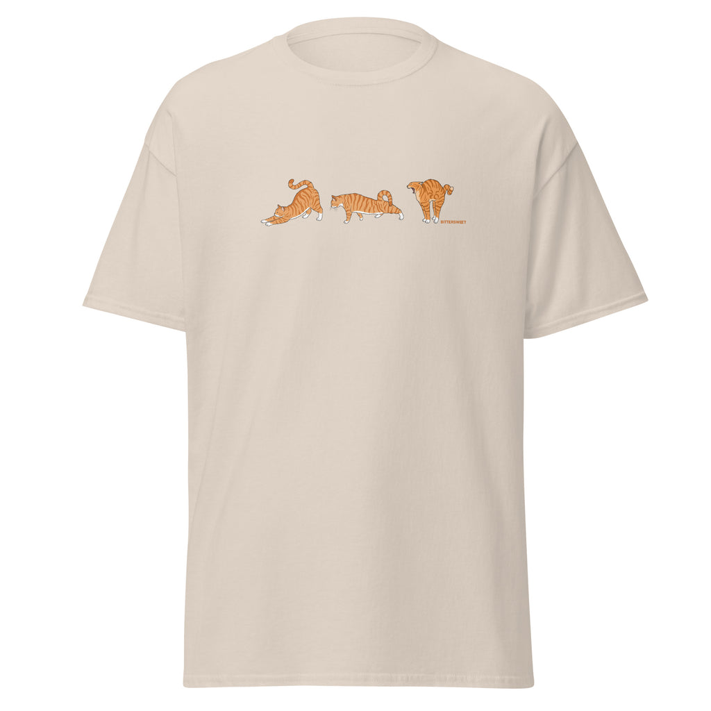 Orange Cat Stretch Graphic T-Shirt – Cute Minimal Cat Lover Tee Minimal aesthetic