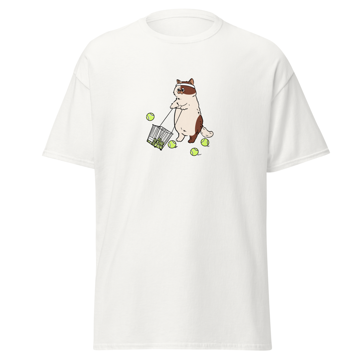 Tennis funny graphic tees, Tennis Cat graphic tee