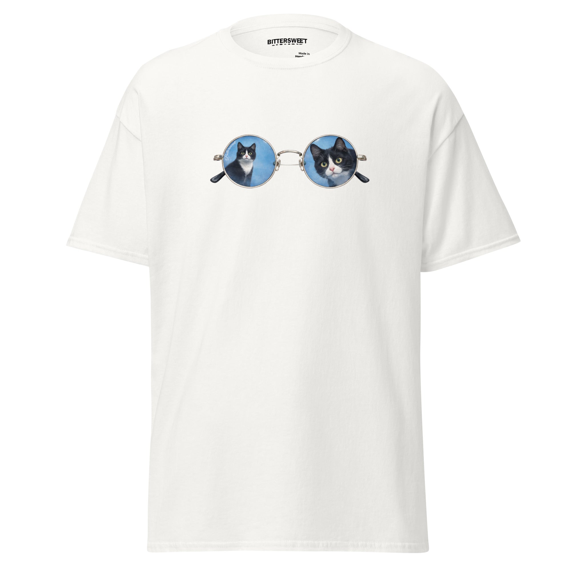 Retro Cat Graphic Tee – Tuxedo Cat Graphic Printed Heavy Cotton Comfort T-Shirt