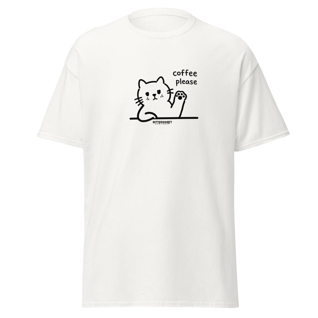 Coffee Please Cat Graphic T-Shirt | Funny Cute Cat Tees for Men & Women