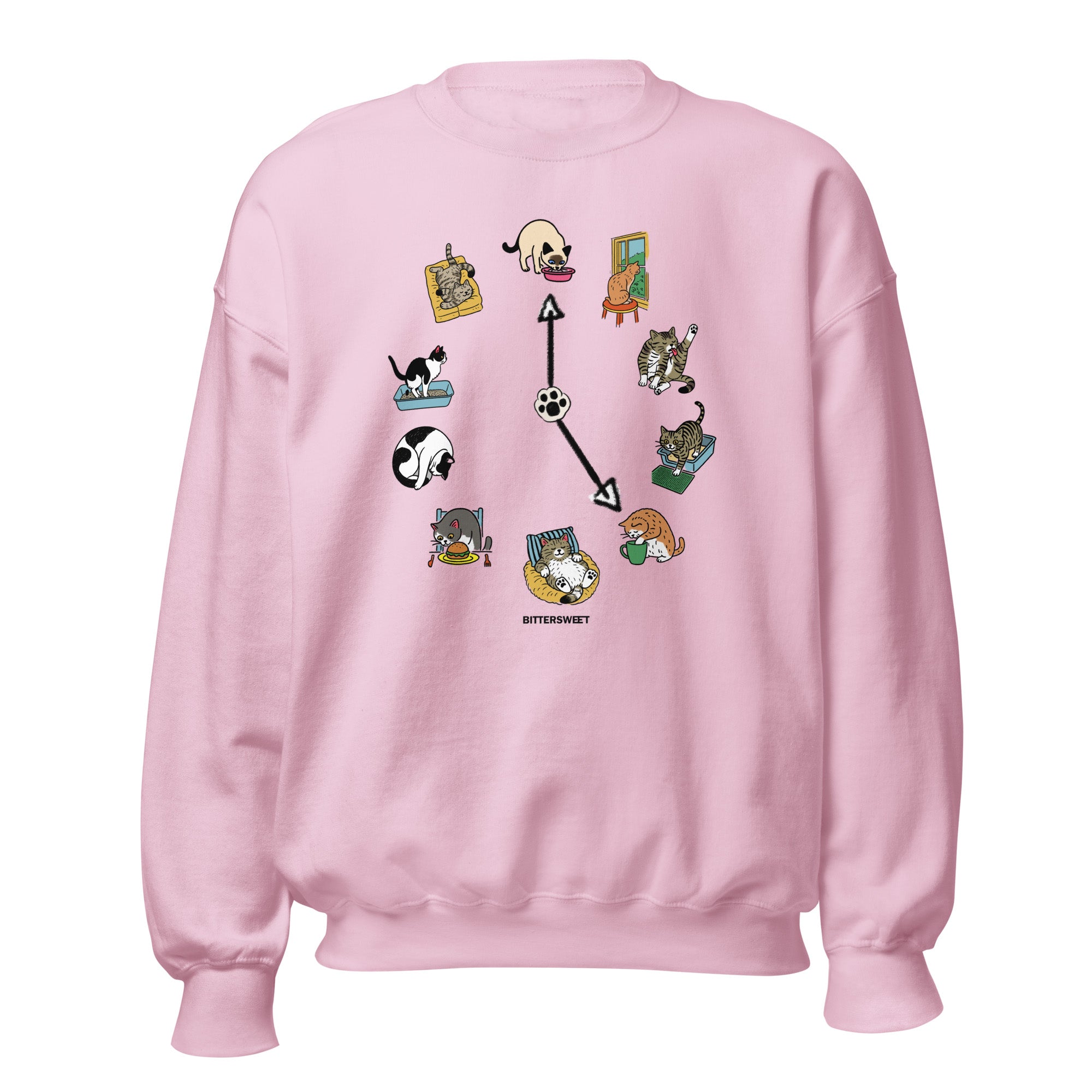 Cat O’Clock Cozy Sweatshirt — Playful Cat Lovers Pullover