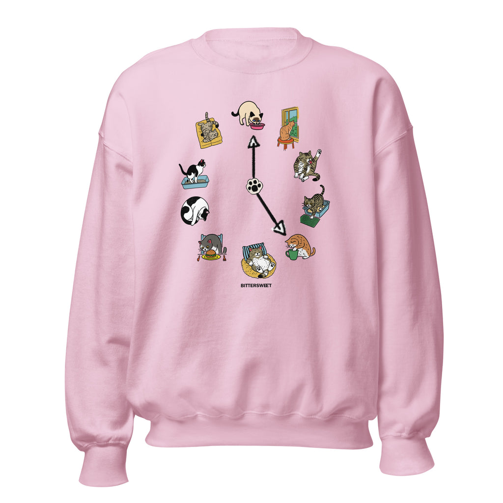 Cat O’Clock Cozy Sweatshirt — Playful Cat Lovers Pullover