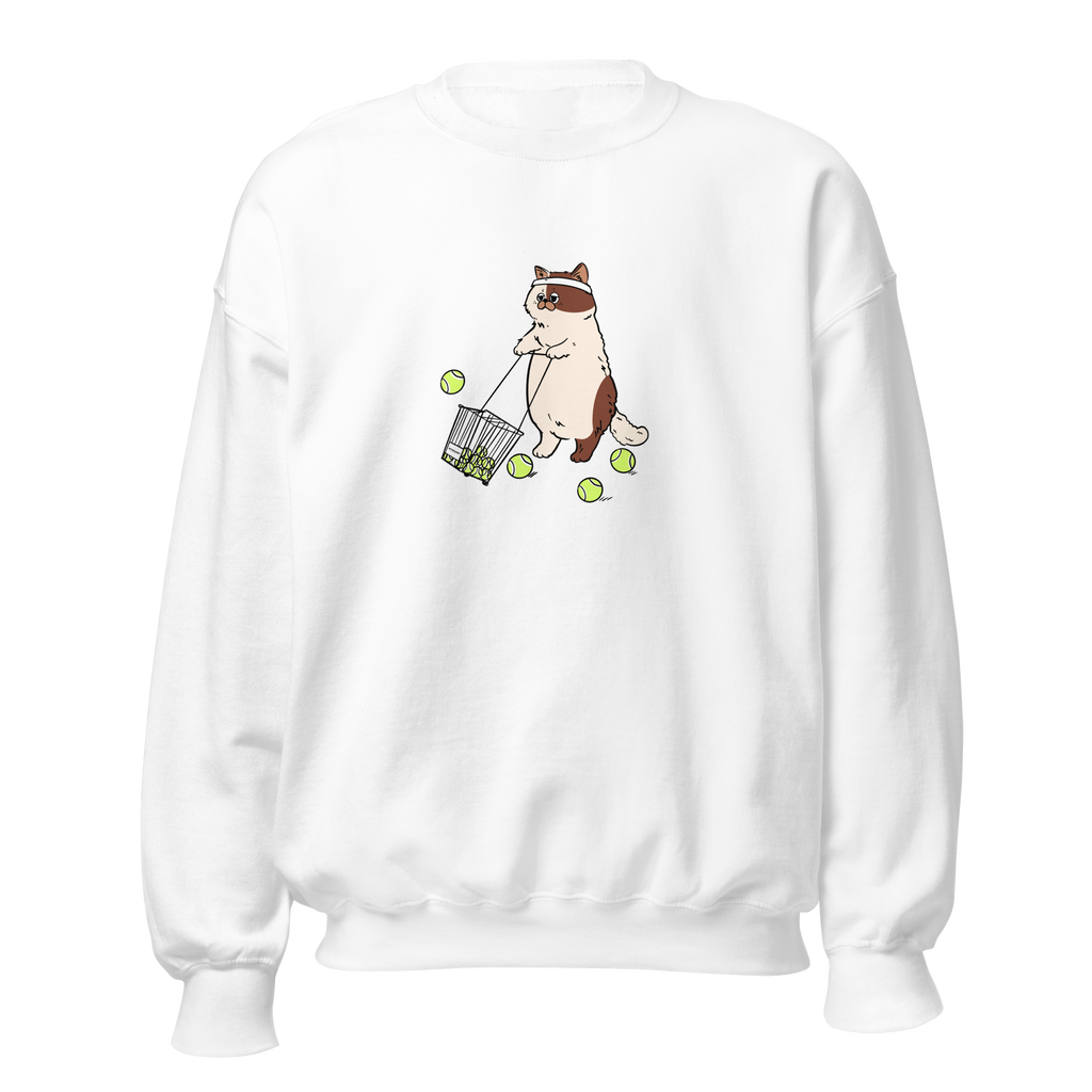 Tennis graphic ultra soft sweatshirt, Cat  graphic sweater