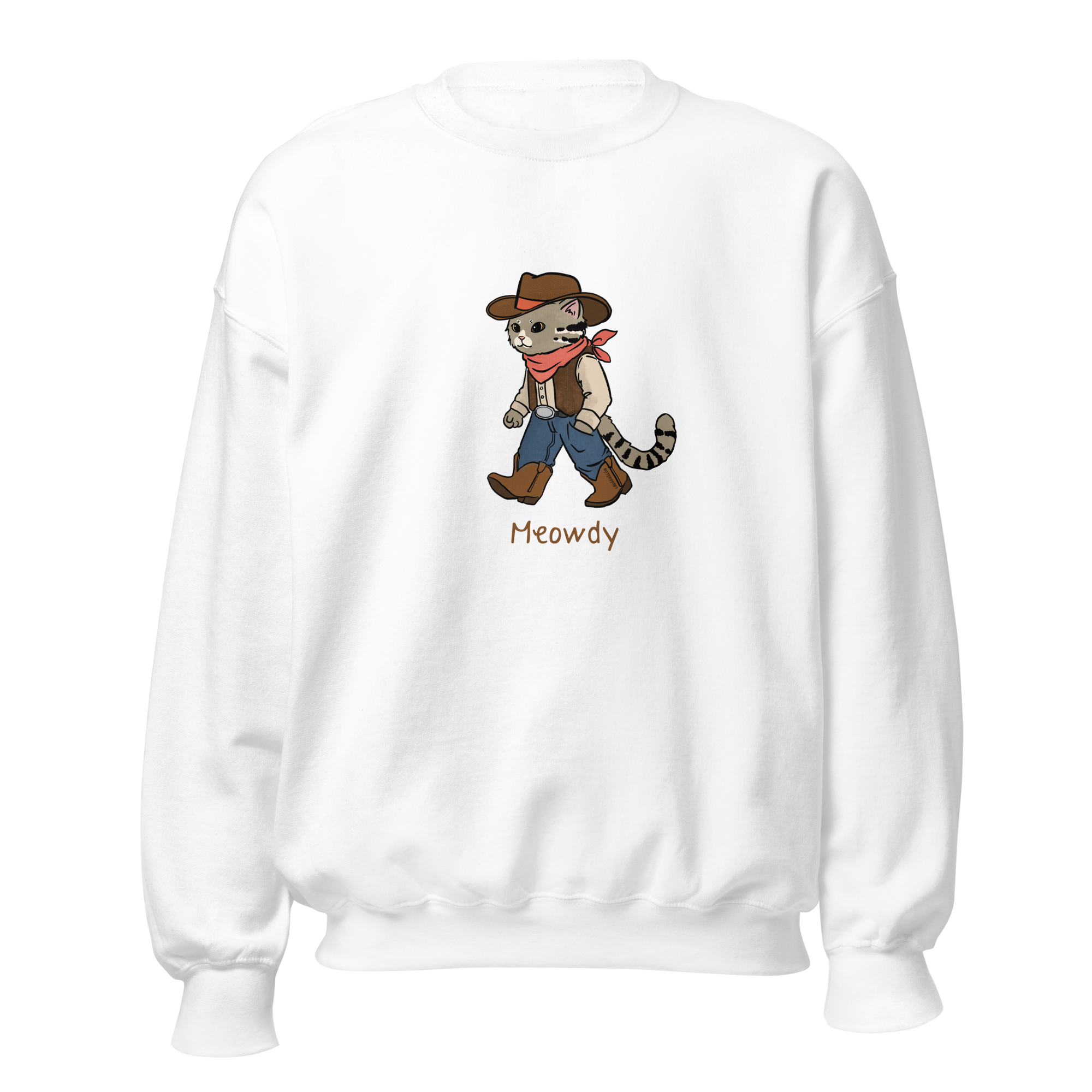 Meowdy western cat graphic printed loose fit Hoodies