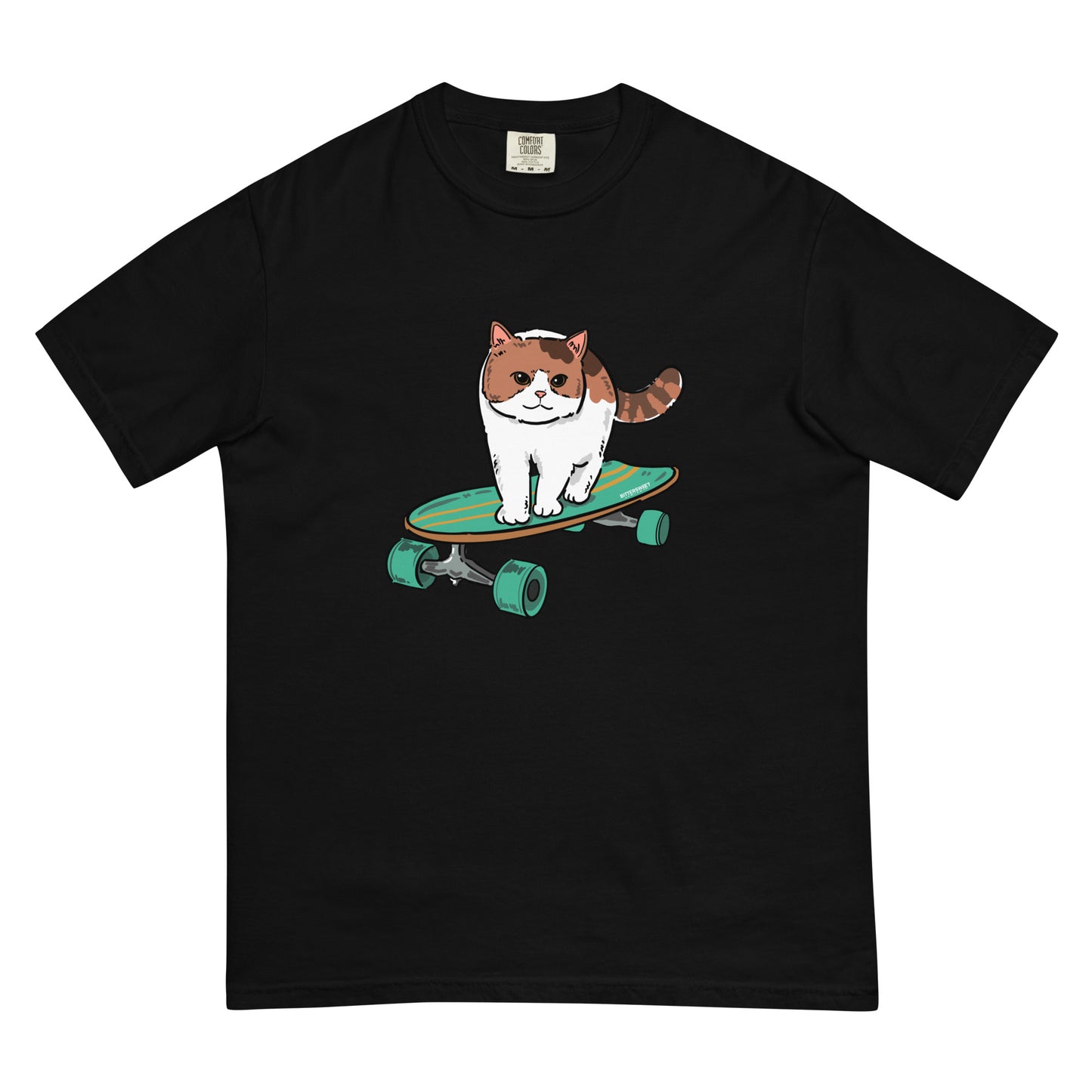 Unisex graphic T-shirt, Kitty skateboard T-shirt, Funny T-shirts