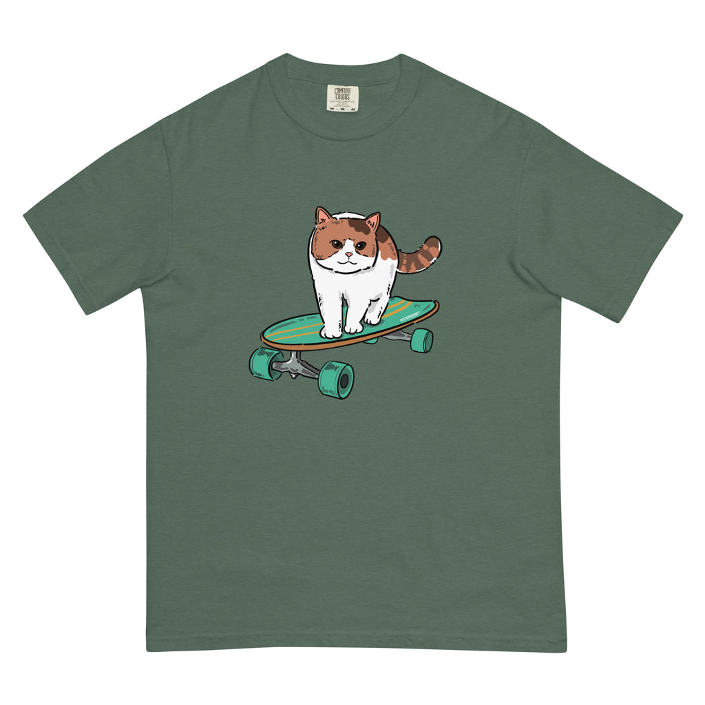 Unisex graphic T-shirt, Kitty skateboard T-shirt, Funny T-shirts