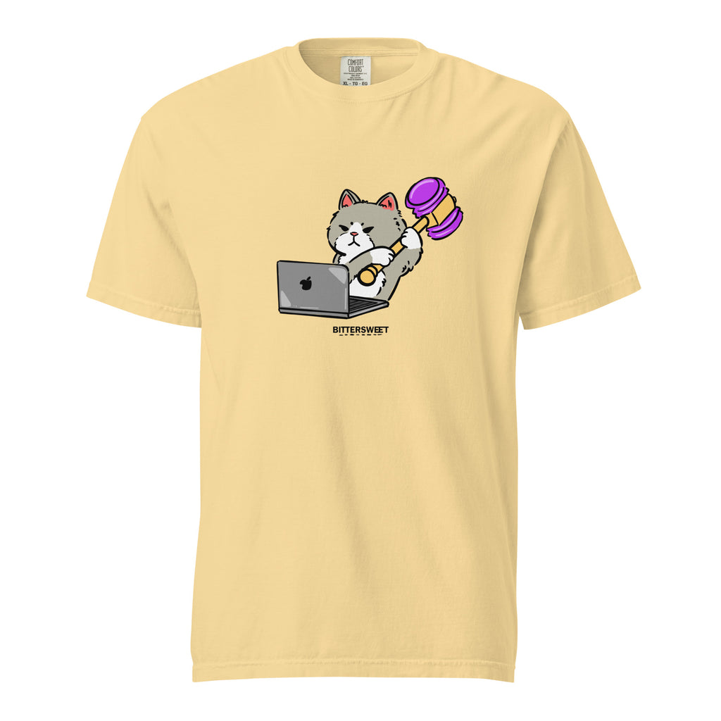 Unisex graphic T-shirt, Cat graphic T-shirt, Smash the day, funny t-shirt