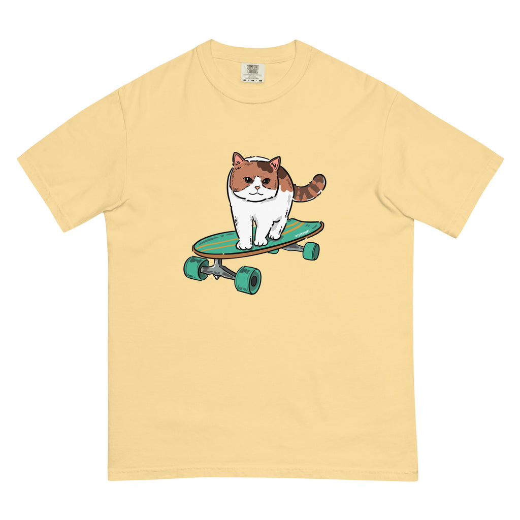 Unisex graphic T-shirt, Kitty skateboard T-shirt, Funny T-shirts