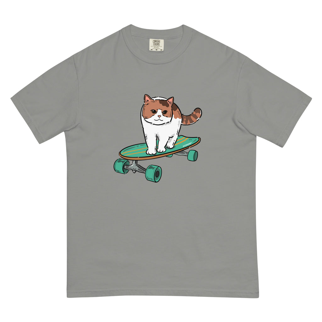 Unisex graphic T-shirt, Kitty skateboard T-shirt, Funny T-shirts