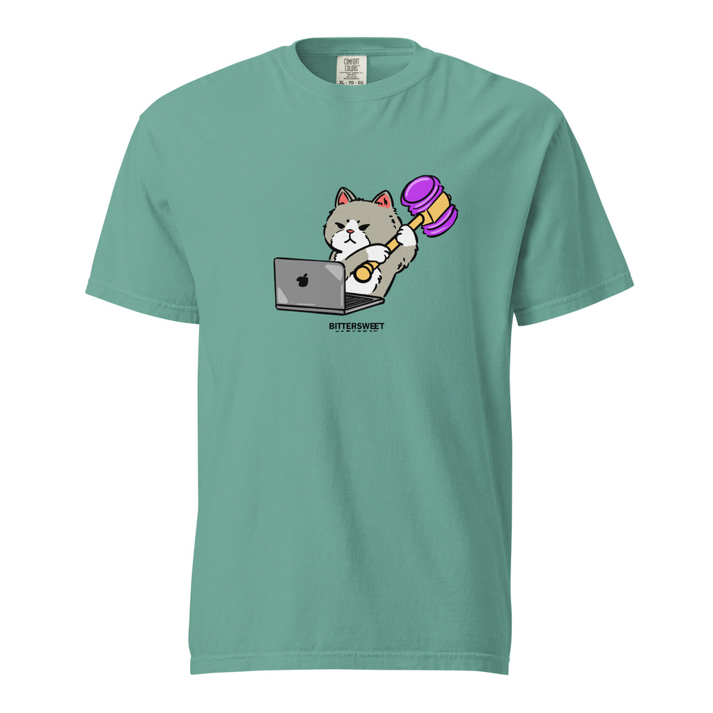 Unisex graphic T-shirt, Cat graphic T-shirt, Smash the day, funny t-shirt