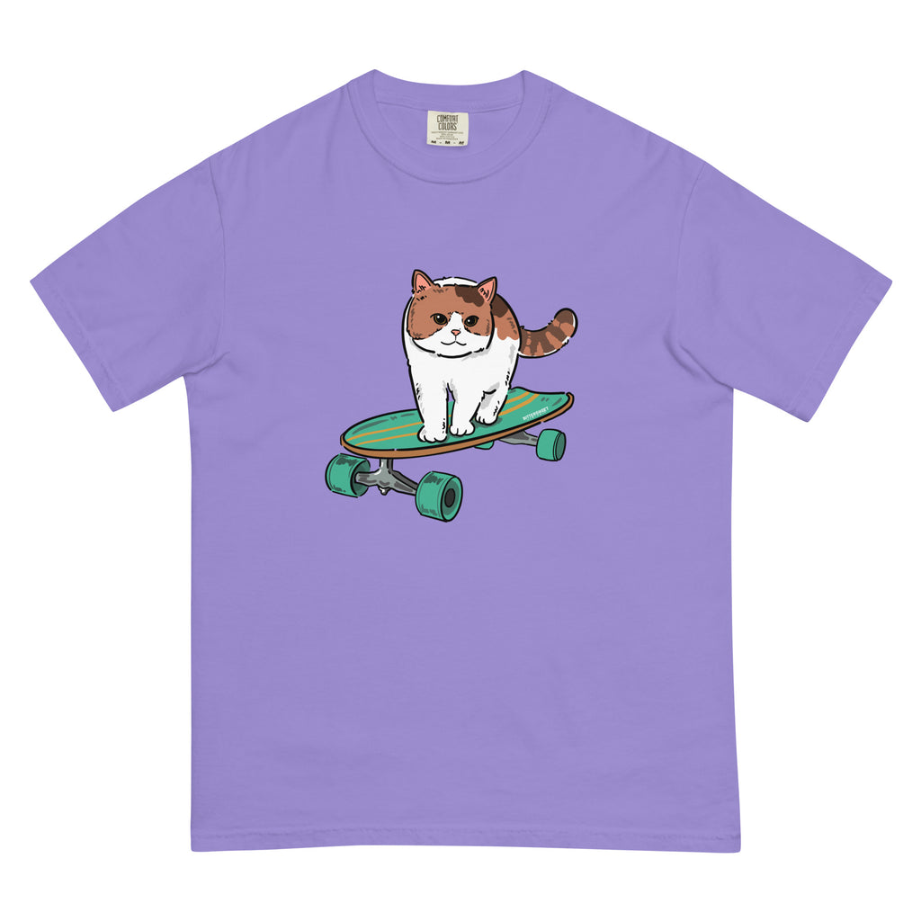 Unisex graphic T-shirt, Kitty skateboard T-shirt, Funny T-shirts