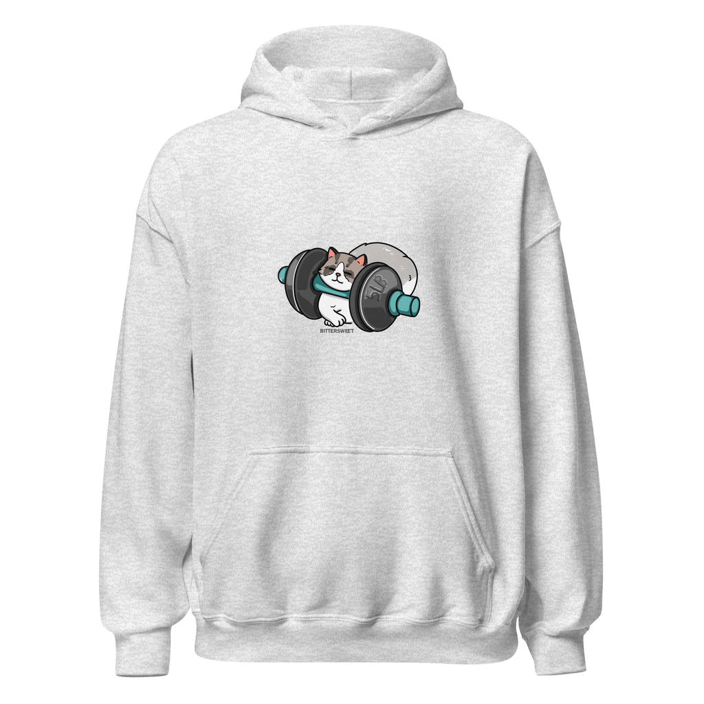 Cat Graphic Gym Hoodie | Unisex Heavyweight Workout Clothes