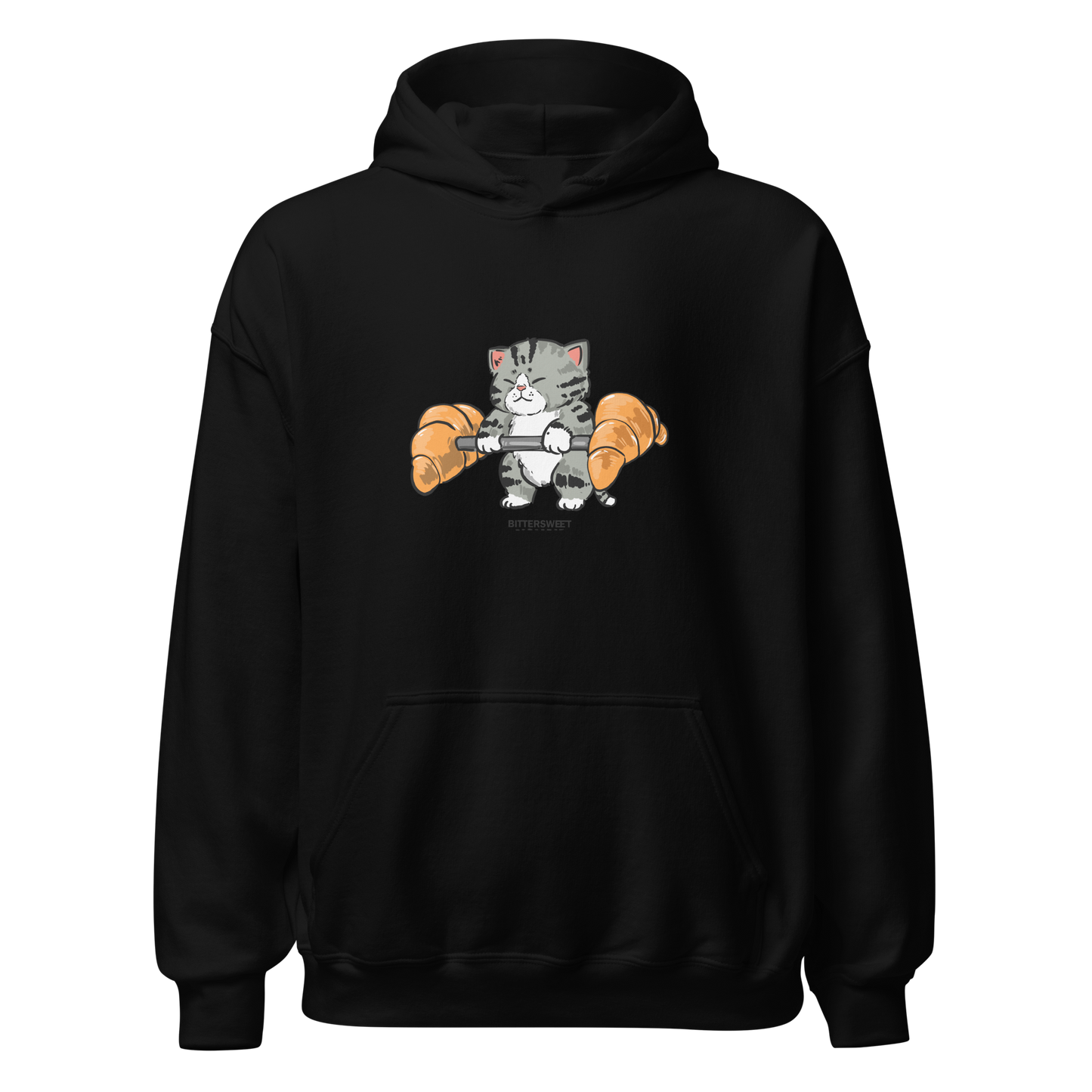 Croissant ultra soft heavyweight hoodie. Cat funny graphic hoodies