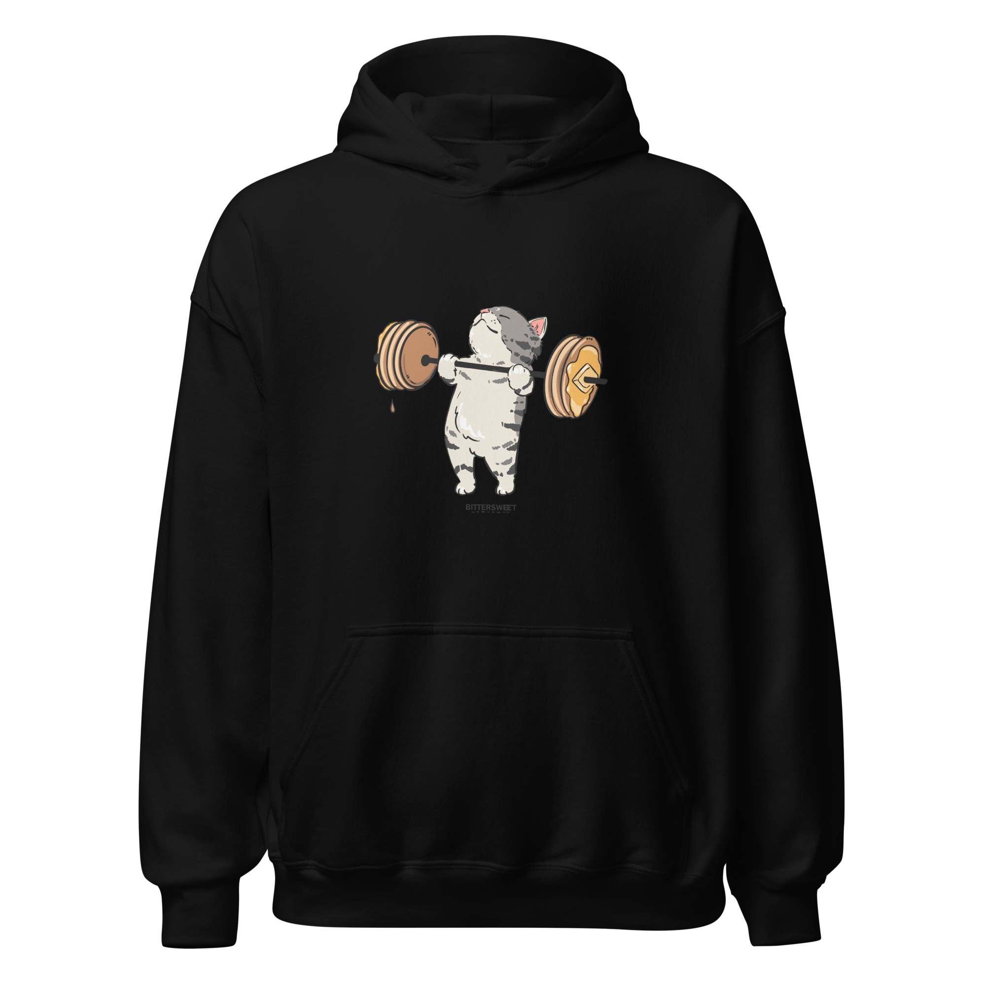 Workout cat graphic printed Hoodies