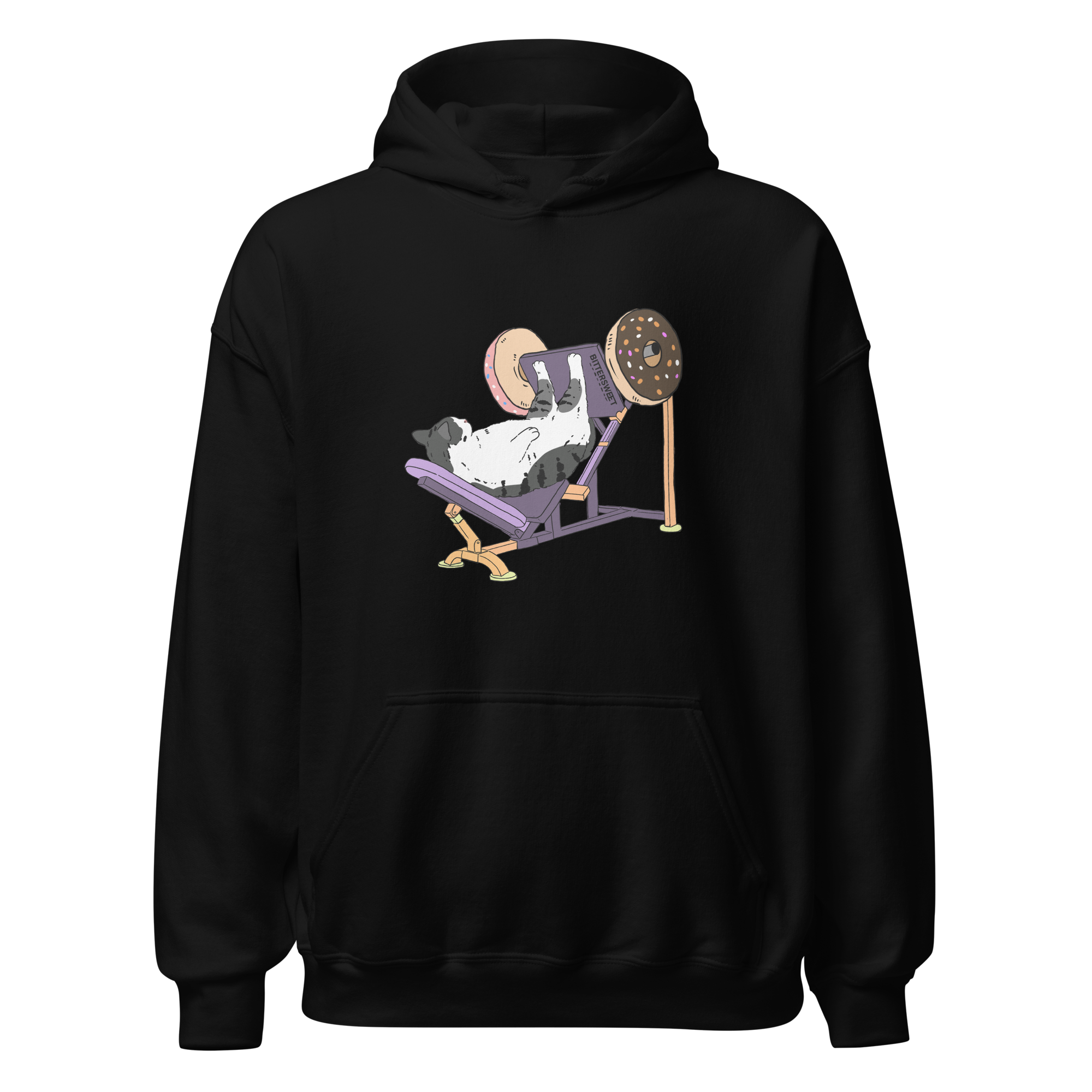 Leg day fleeced ultra soft hoodie,Cat gym funny graphic hoodies